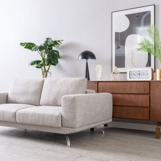 Aston Recliner Sofa, 210, Grey (with ottoman) [In-Stock x2]